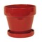 Farm House Ceramic Pot and Saucer plus Felt Feet - Paprika Glaze - 4.5" x 4.3"